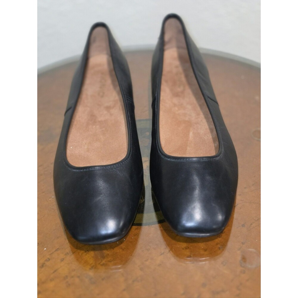 Vionic Women's Orinda Leather Ballet Flats Black Square Toe Size 11